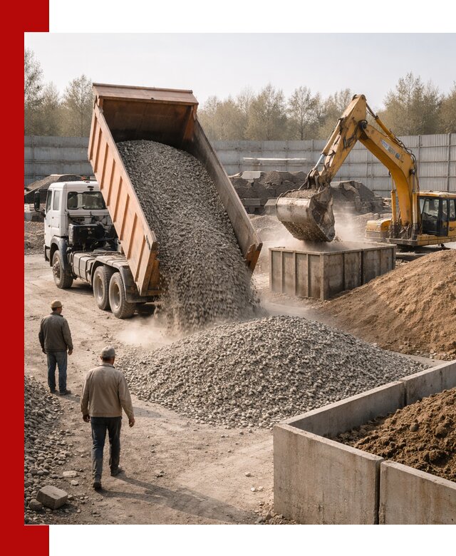 Доставка нерудных материалов с погрузкой и разгрузкой в Озёрске