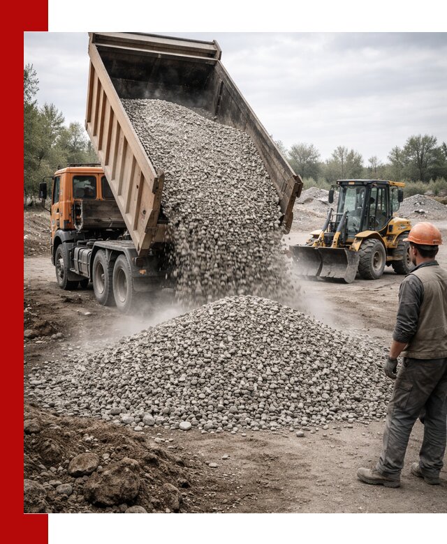 Доставка щебня в Озёрске крупными и мелкими фракциями