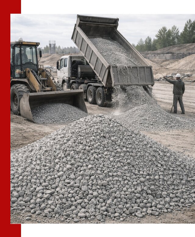 Доставка известнякового щебня фр. 5–20 в Озёрске