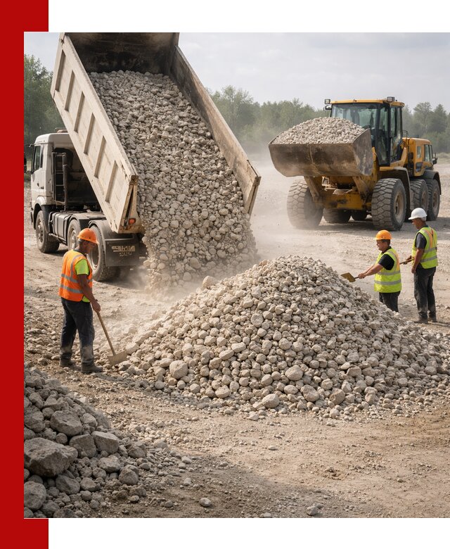 Доставка известнякового щебня фр. 40-70 в Озёрске