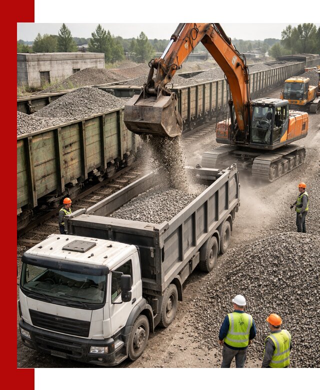 Железнодорожный щебень фракция 25–60 для поставок в Озёрске