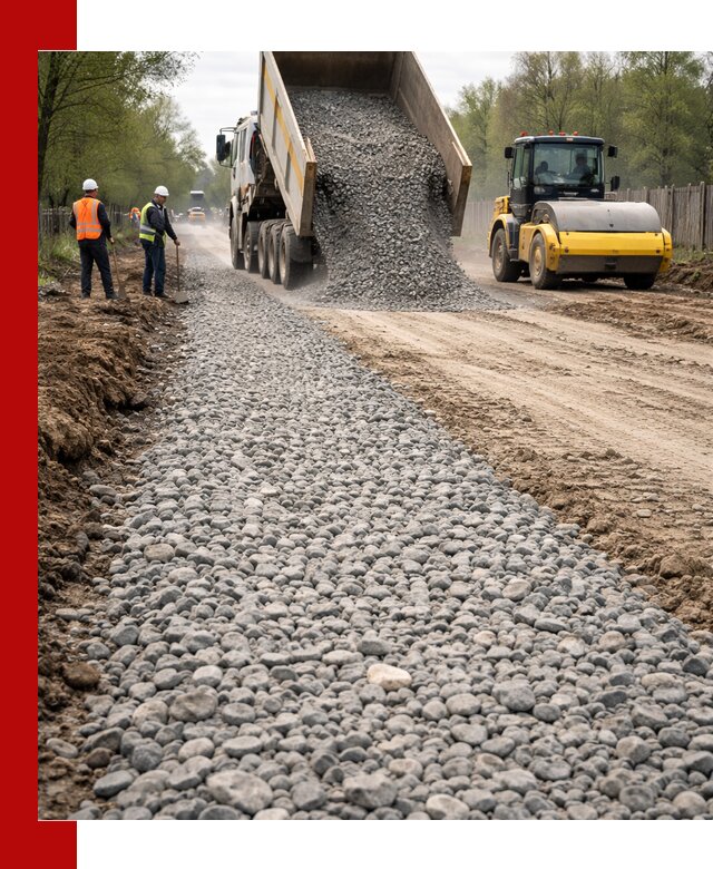 Доставка щебня для отсыпки дорог в Озёрске высокого качества