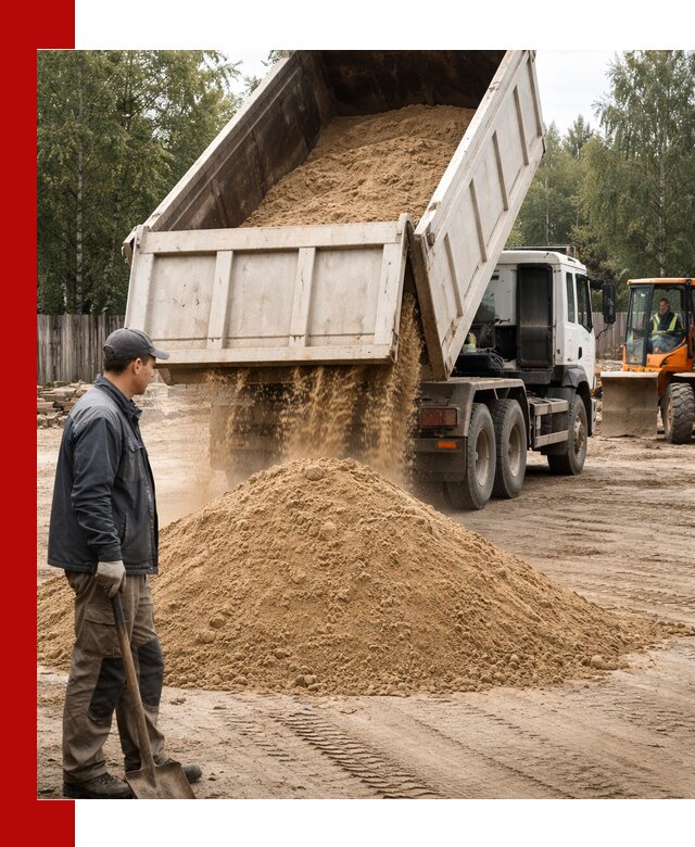 Доставка и продажа песка с разгрузкой в Озёрске
