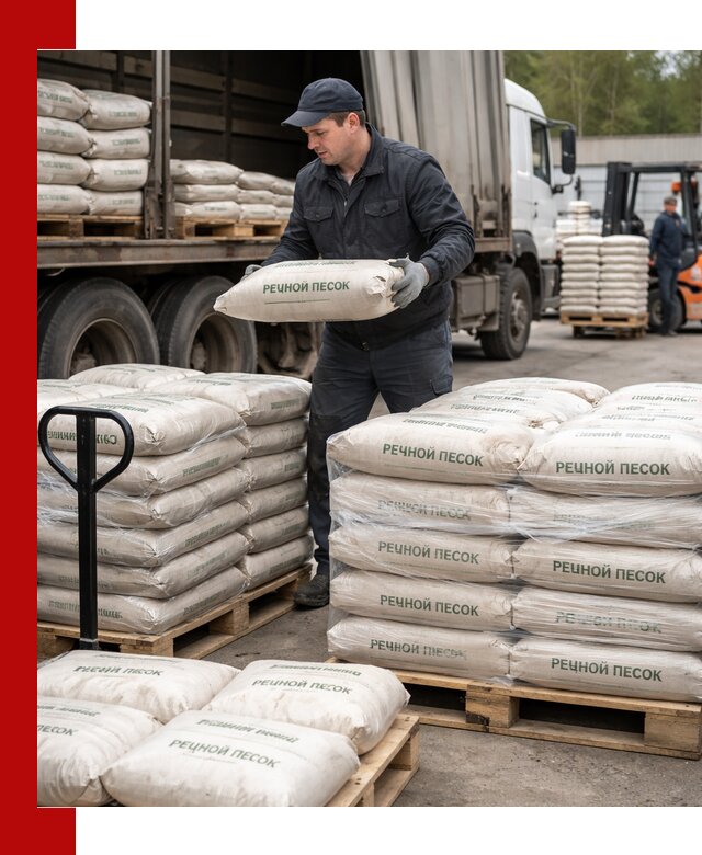 Речной песок в мешках с доставкой в Озёрске