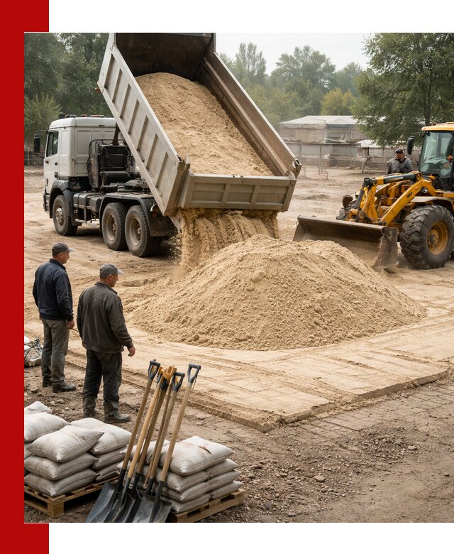Доставка мытого песка в Озёрске с самосвалами по выгодной цене