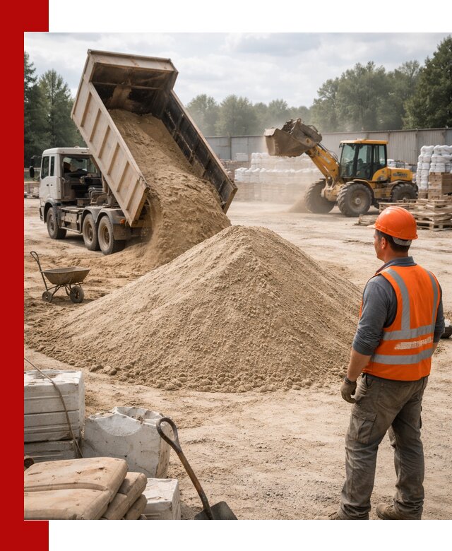Доставка строительного песка с самосвалом в Озёрске