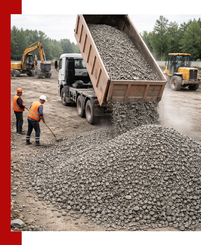 Доставка гравия фракции 40-70 в Озёрске оптом и в розницу