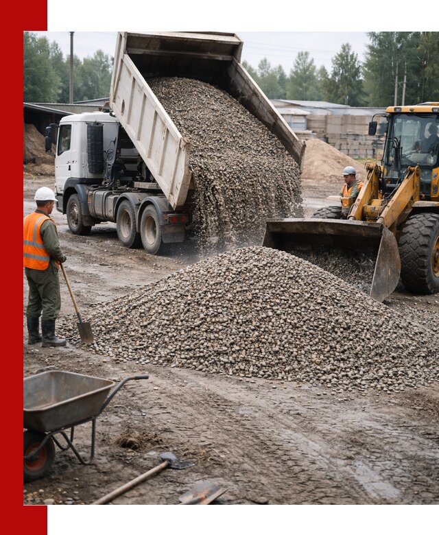 Мытый гравий с доставкой в Озёрске от карьера до участка