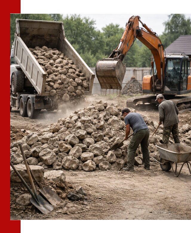 Доставка и разгрузка бутового камня в Озёрске