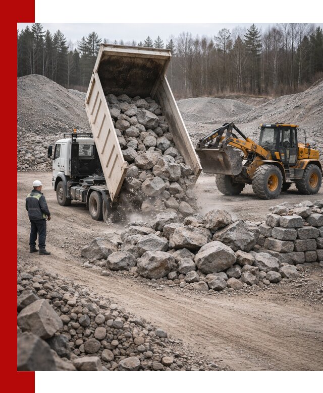 Доставка и продажа бутового гранитного камня в Озёрске