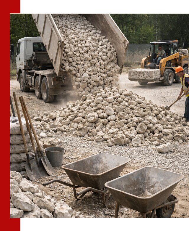 Доставка и продажа бутового известнякового камня в Озёрске