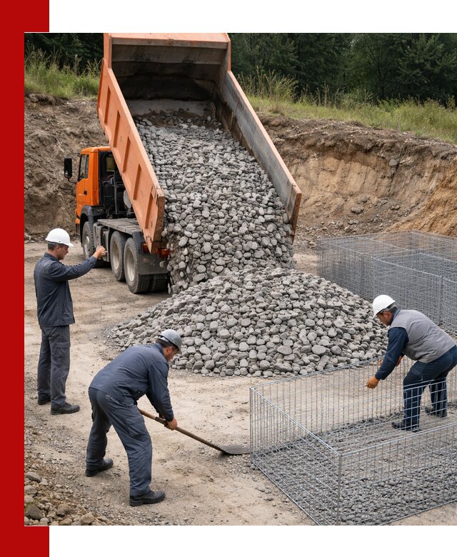 Камень для габионов с доставкой в Озёрске быстро и надёжно