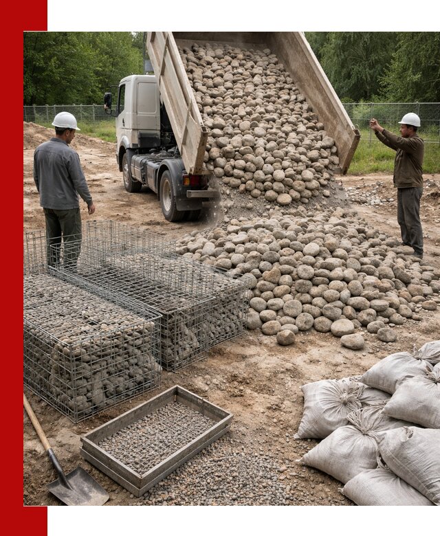 Камень для габионов фракция 70–151 в Озёрске