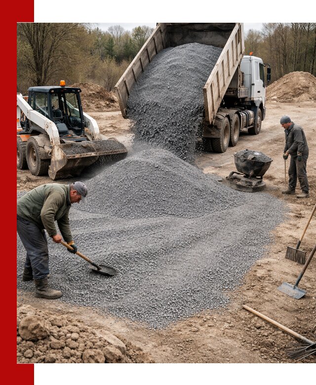 Отсев для подсыпки в Озёрске — доставка и подсыпка на участок