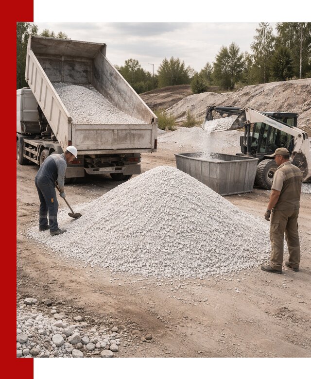 Доставка и продажа белой мраморной крошки в Озёрске