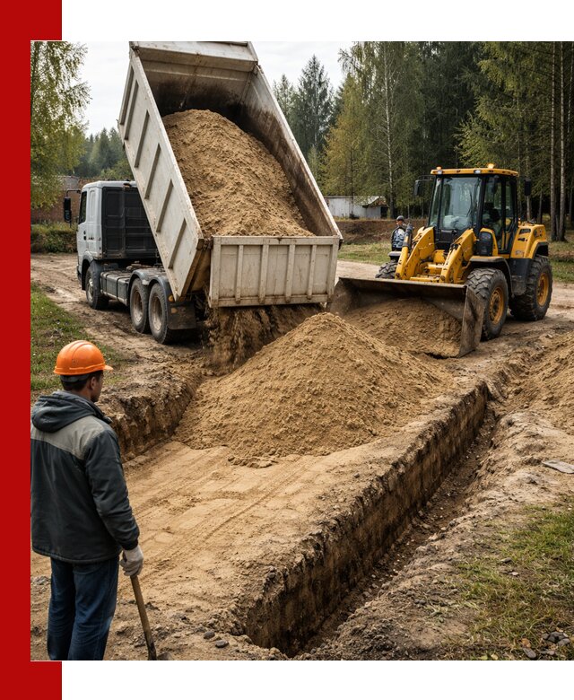 Доставка песчаного грунта в Озёрске для строительных работ