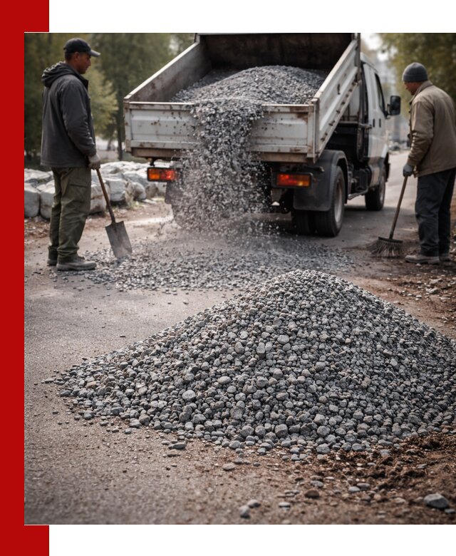 Гранитная крошка для посыпки дорог и тротуаров в Озёрске