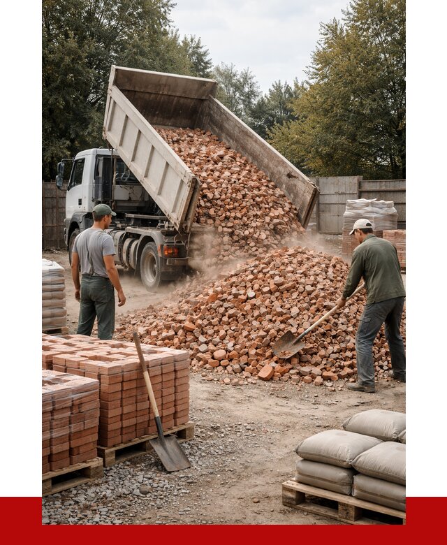 Бой кирпича в Озёрске с доставкой от 4260 руб/куб | ПРОНЕРУДОзр