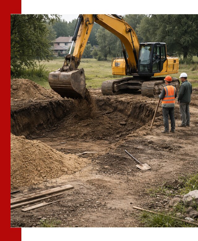 Рытье котлована под фундамент в Озёрске (быстро и недорого)